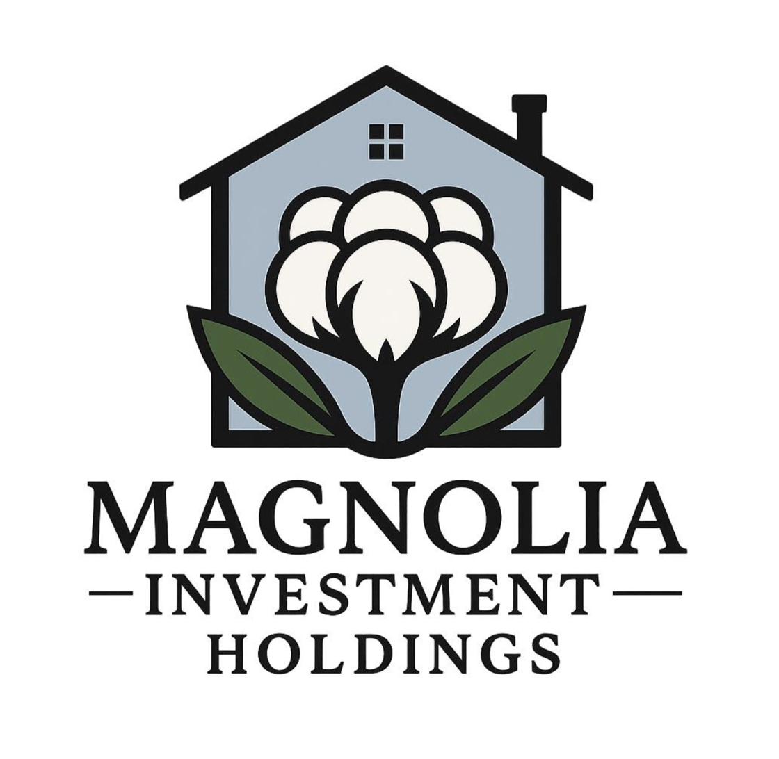 Magnolia Investment Holdings logo with cotton boll and Mississippi home